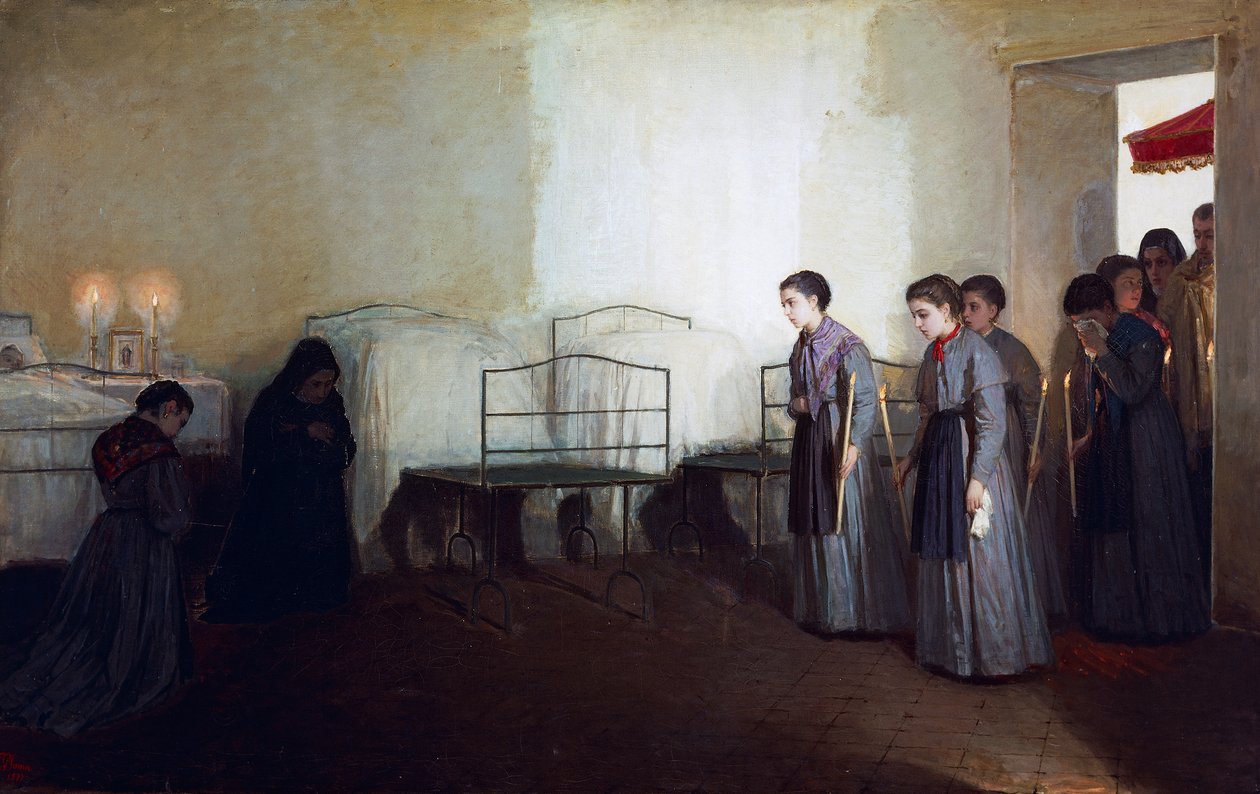 Het weeskind viaticum door Gioacchino Toma