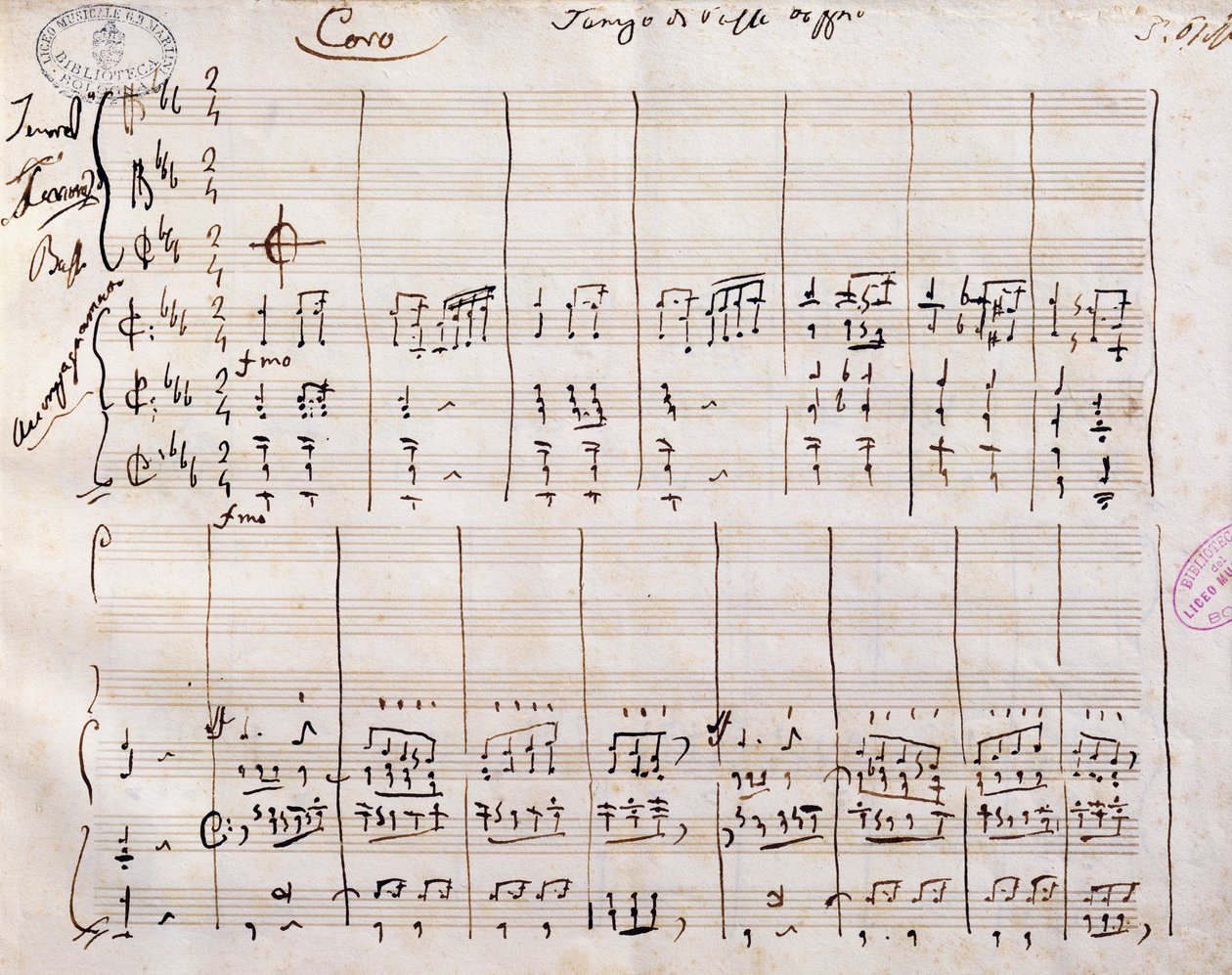 Handgeschreven partituur door Gioacchino Rossini door Gioachino Rossini