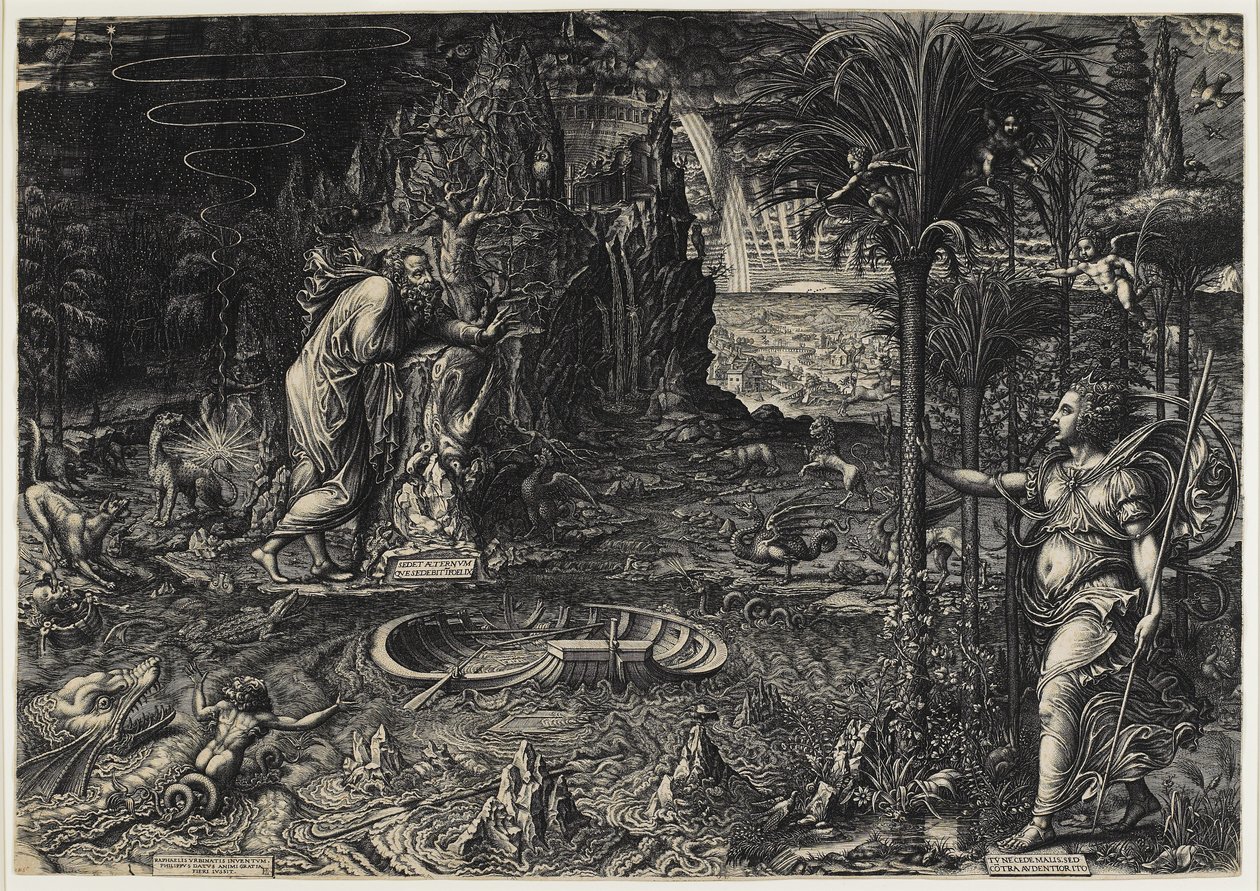 Allegorie van het Leven (De Droom van Raphael), 1561 door Giorgio Ghisi