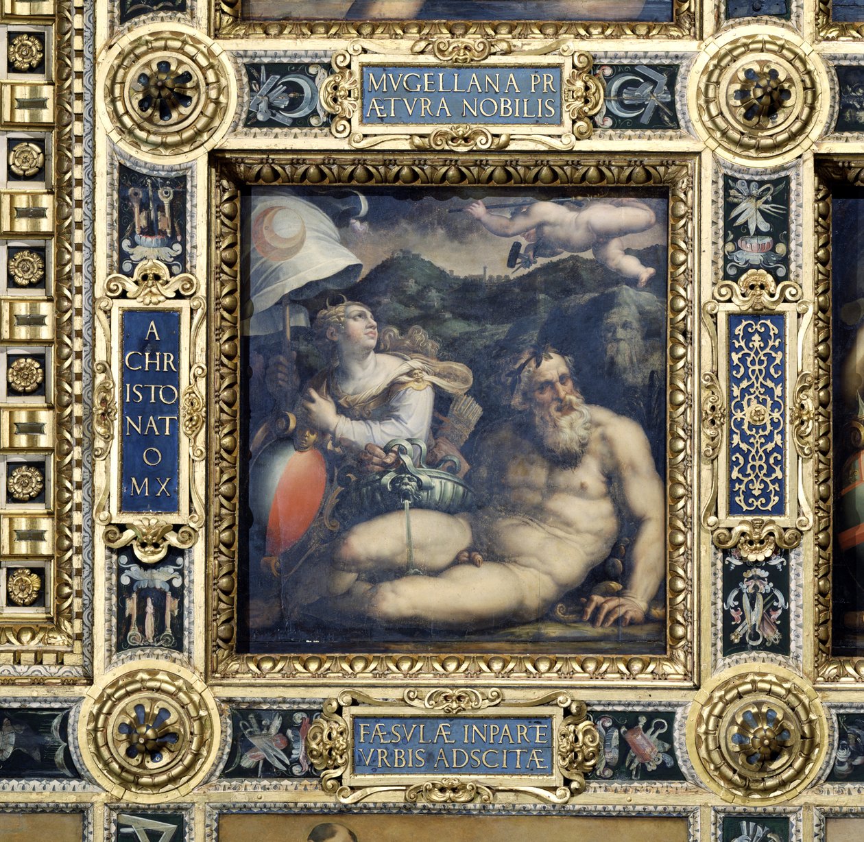 Allegorie van de stad Fiesole van het plafond van de Salone dei Cinquecento, 1565 door Giorgio Vasari