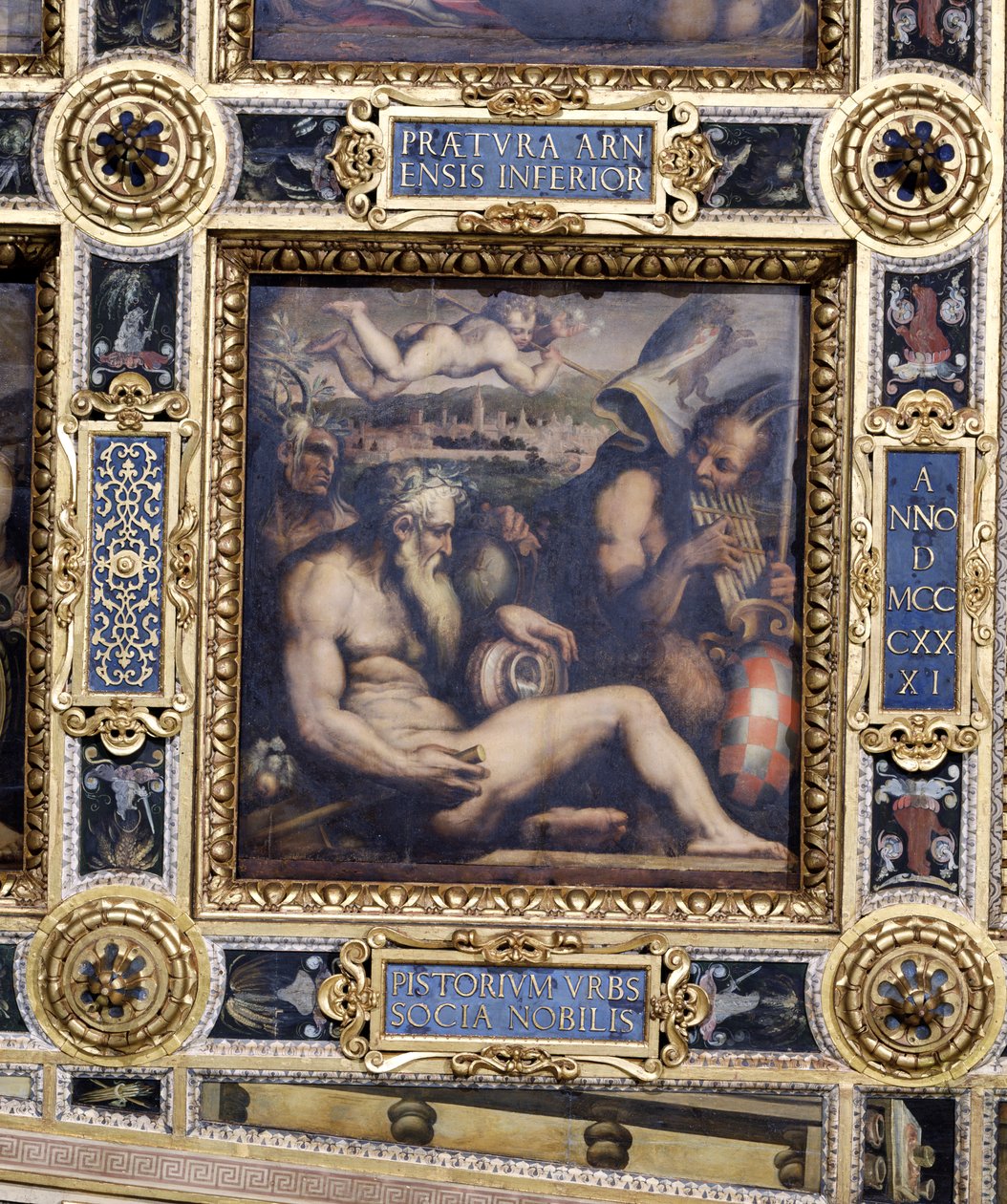 Allegorie van de stad Pistoia van het plafond van de Salone dei Cinquecento, 1565 door Giorgio Vasari