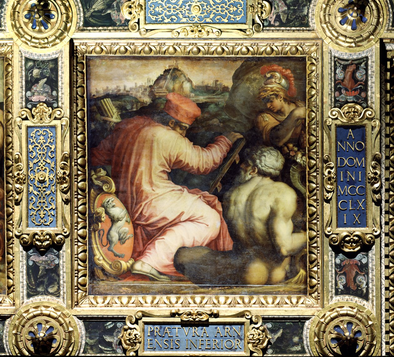 Allegorie van de stad San Miniato en de lagere Valdarno van het plafond van de Salone dei Cinquecento, 1565 door Giorgio Vasari
