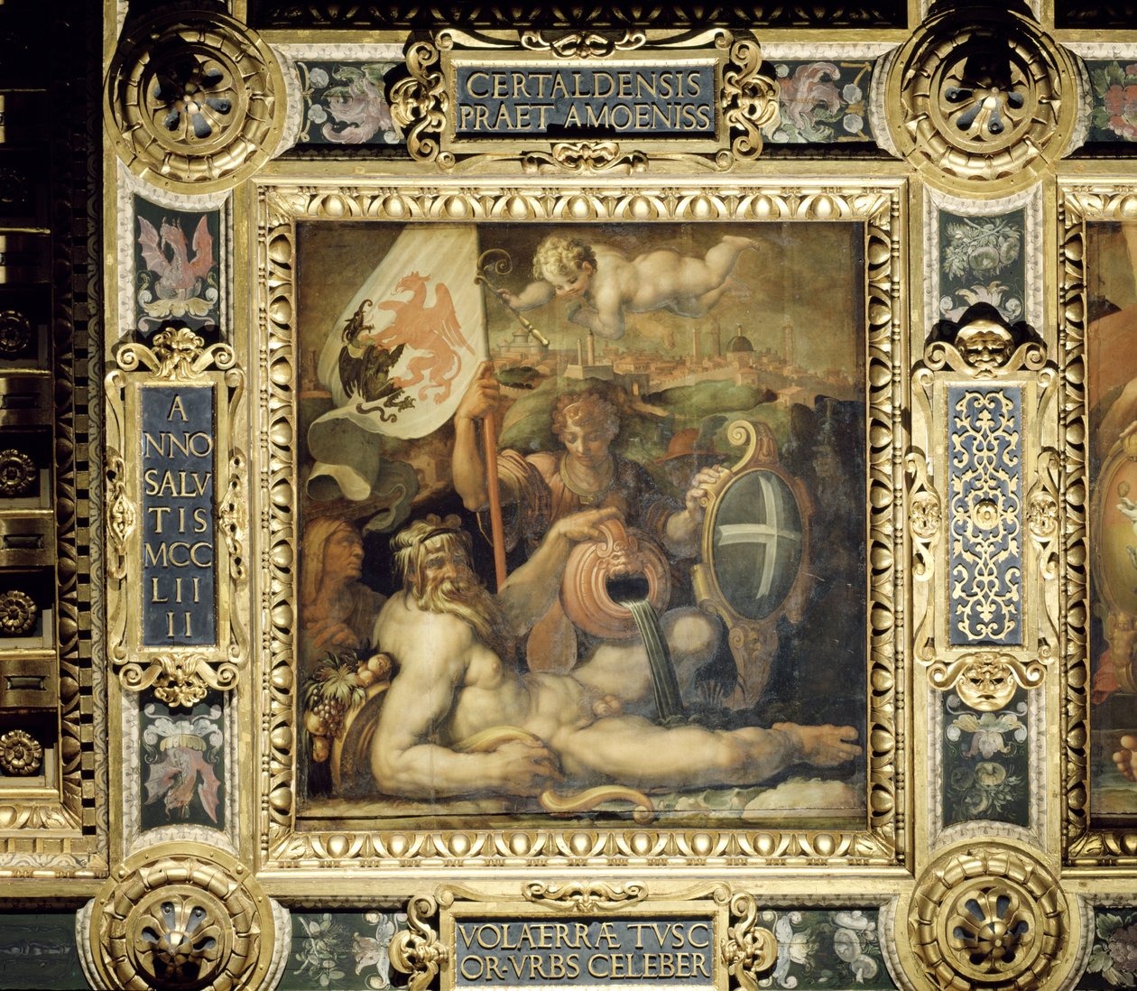 Allegorie van de stad Volterra van het plafond van de Salone dei Cinquecento, 1565 door Giorgio Vasari