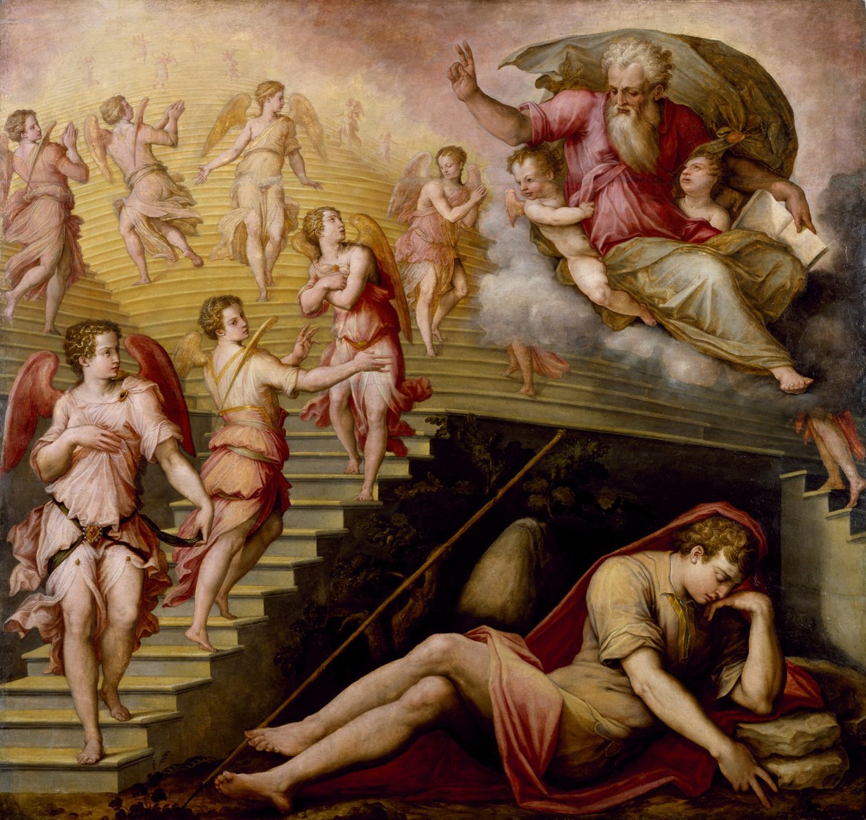Jakobs droom, 1558 door Giorgio Vasari
