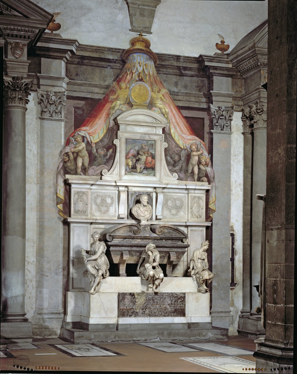 Monument voor Michelangelo Buonarroti (1475-1564) door Giorgio Vasari