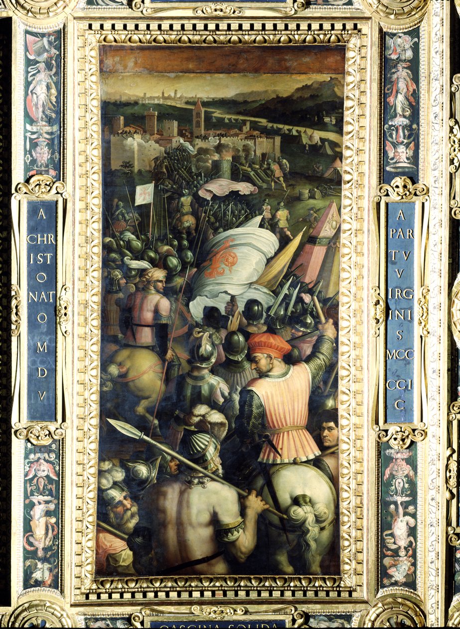 De Verovering van Cascina van het plafond van de Salone dei Cinquecento, 1565 door Giorgio Vasari