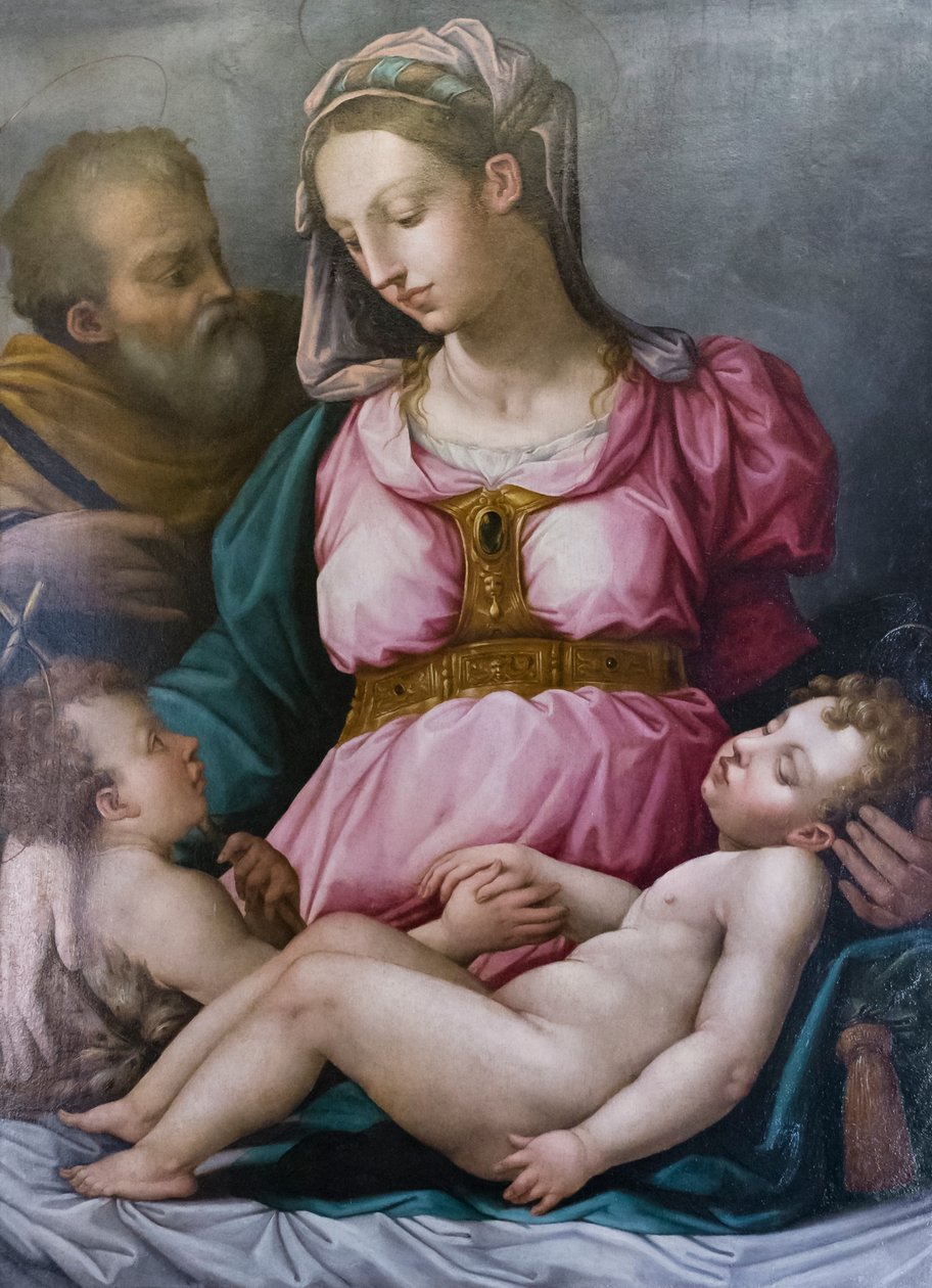 De Heilige Familie en Sint Johannes de Doper door Giorgio (and workshop) Vasari