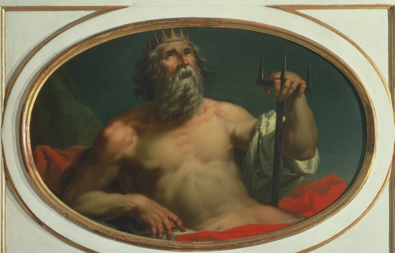 Personificatie van water als de god Poseidon door Giorgio Anselmi