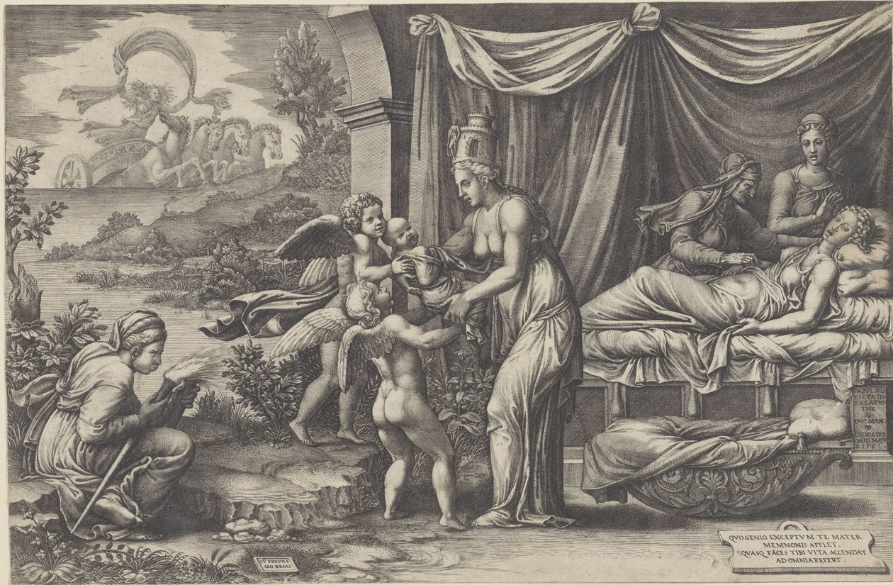 Allegorie op de Geboorte door Giorgio Ghisi