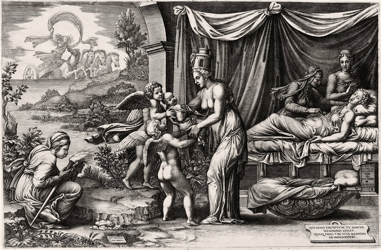 Allegorie van de geboorte door Giorgio Ghisi
