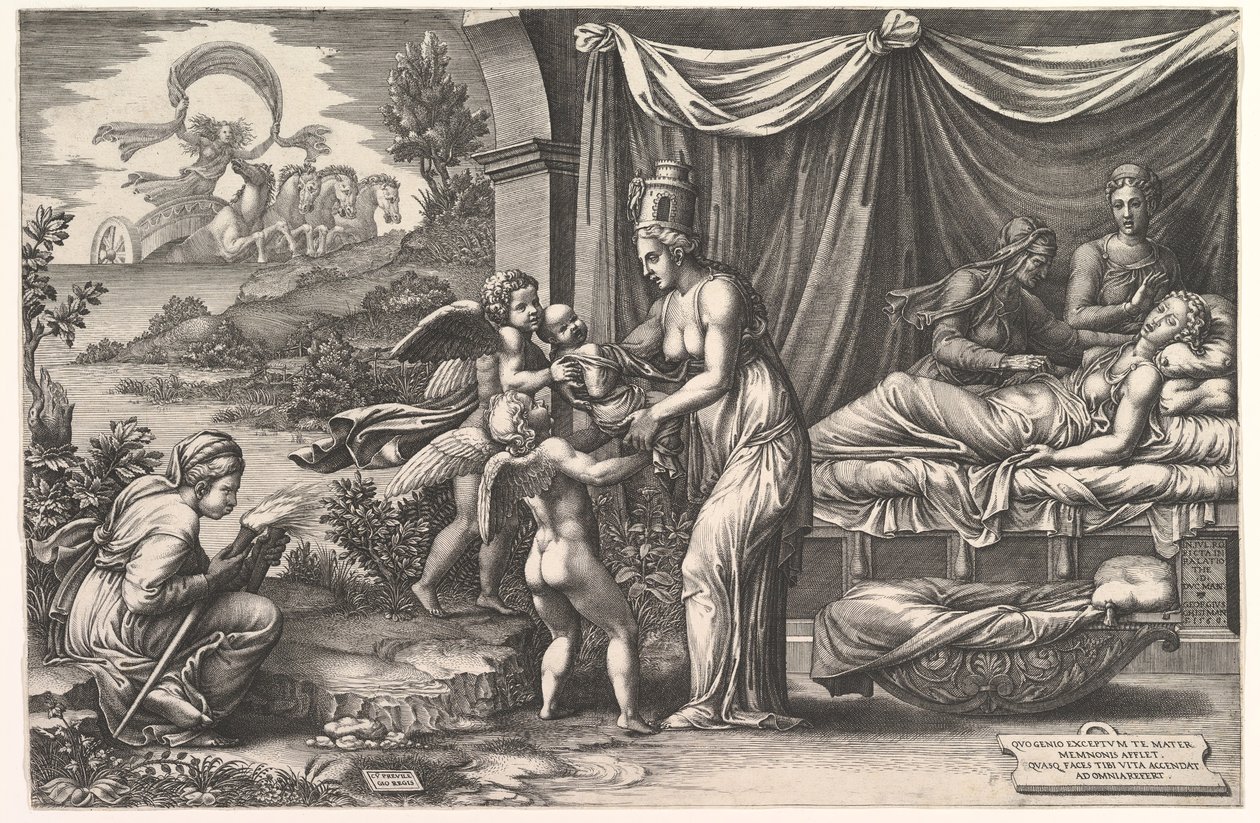 Allegorie van de geboorte door Giorgio Ghisi