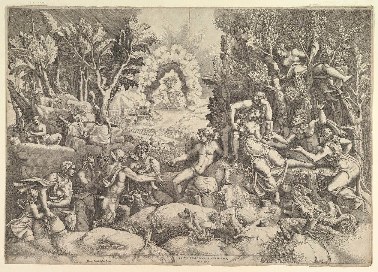 De dood van Procris door Giorgio Ghisi