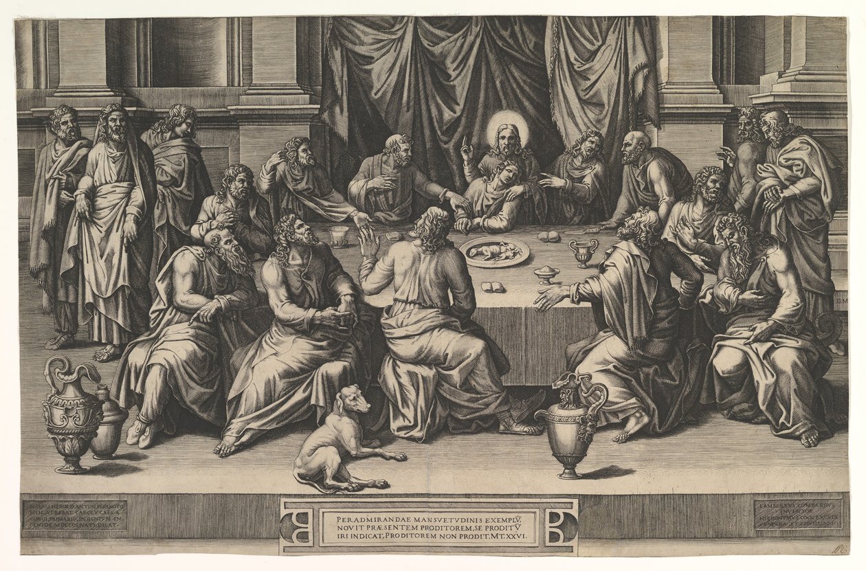 Het laatste avondmaal, 1551 door Giorgio Ghisi