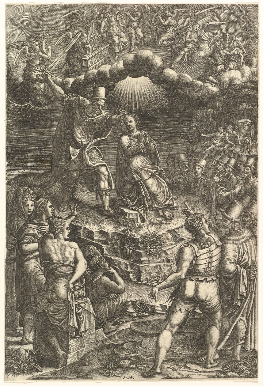 Het Martelaarschap van St. Barbara, late 1570s door Giorgio Ghisi
