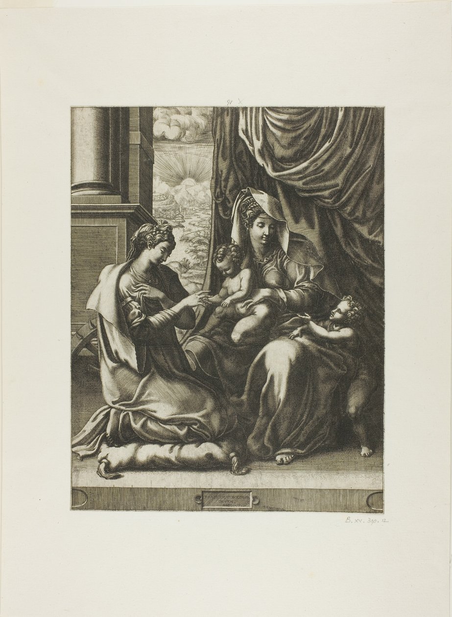 Het Mystieke Huwelijk van Sint-Catharina door Giorgio Ghisi