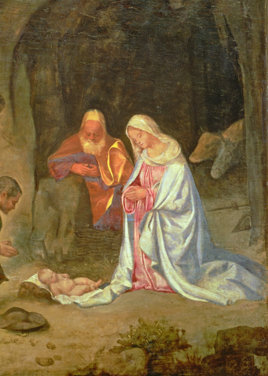 Aanbidding van de Herders, detail van de Heilige Familie, c.1510 (detail) door Giorgio Giorgione