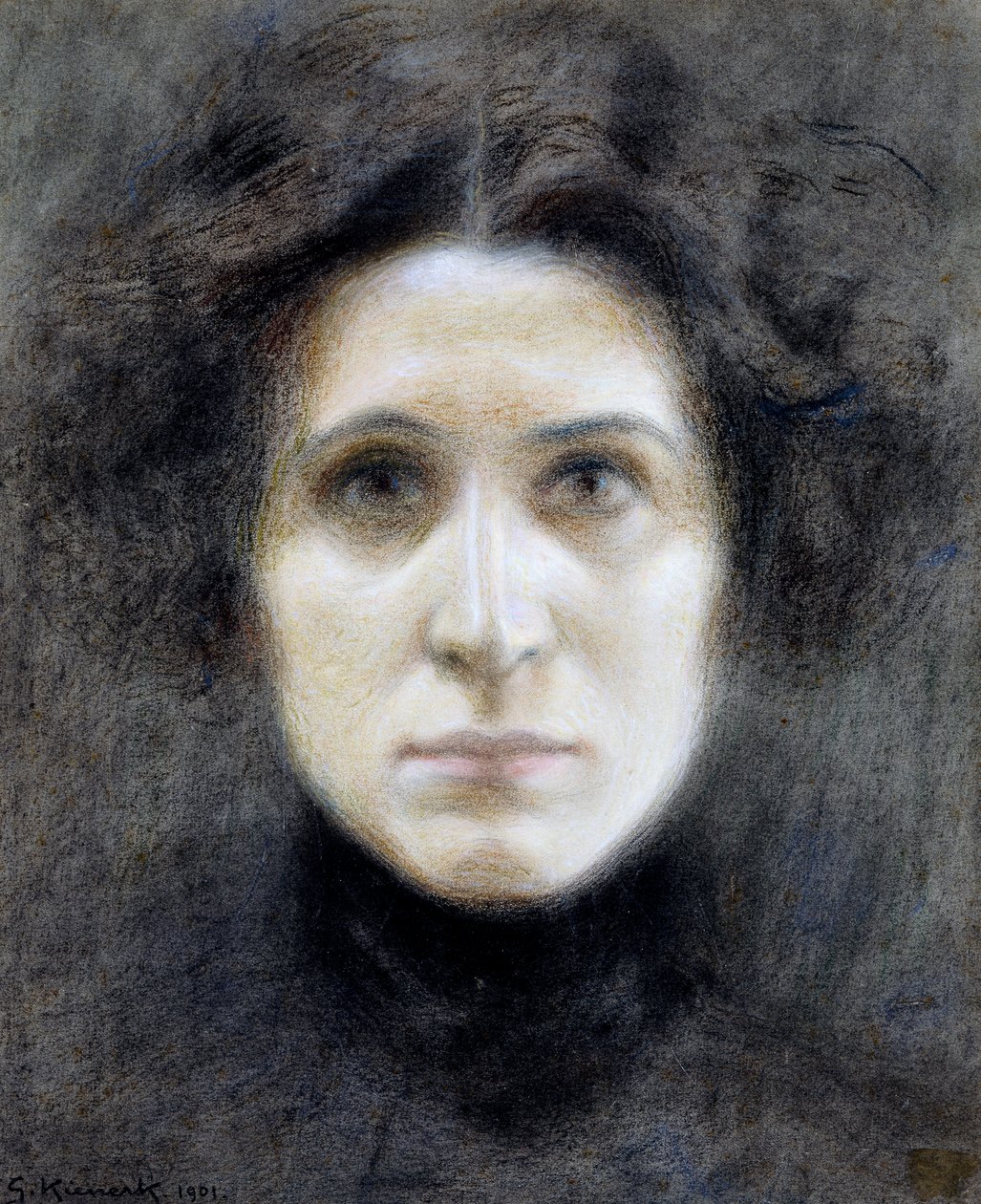 Portret van Irma Gramatica door Giorgio Kienerk