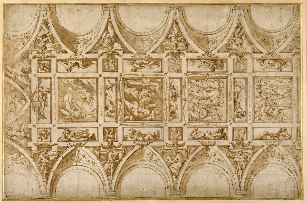Ontwerp voor het refterplafond van het Jezuïetencollege in Cortona door Giorgio Vasari