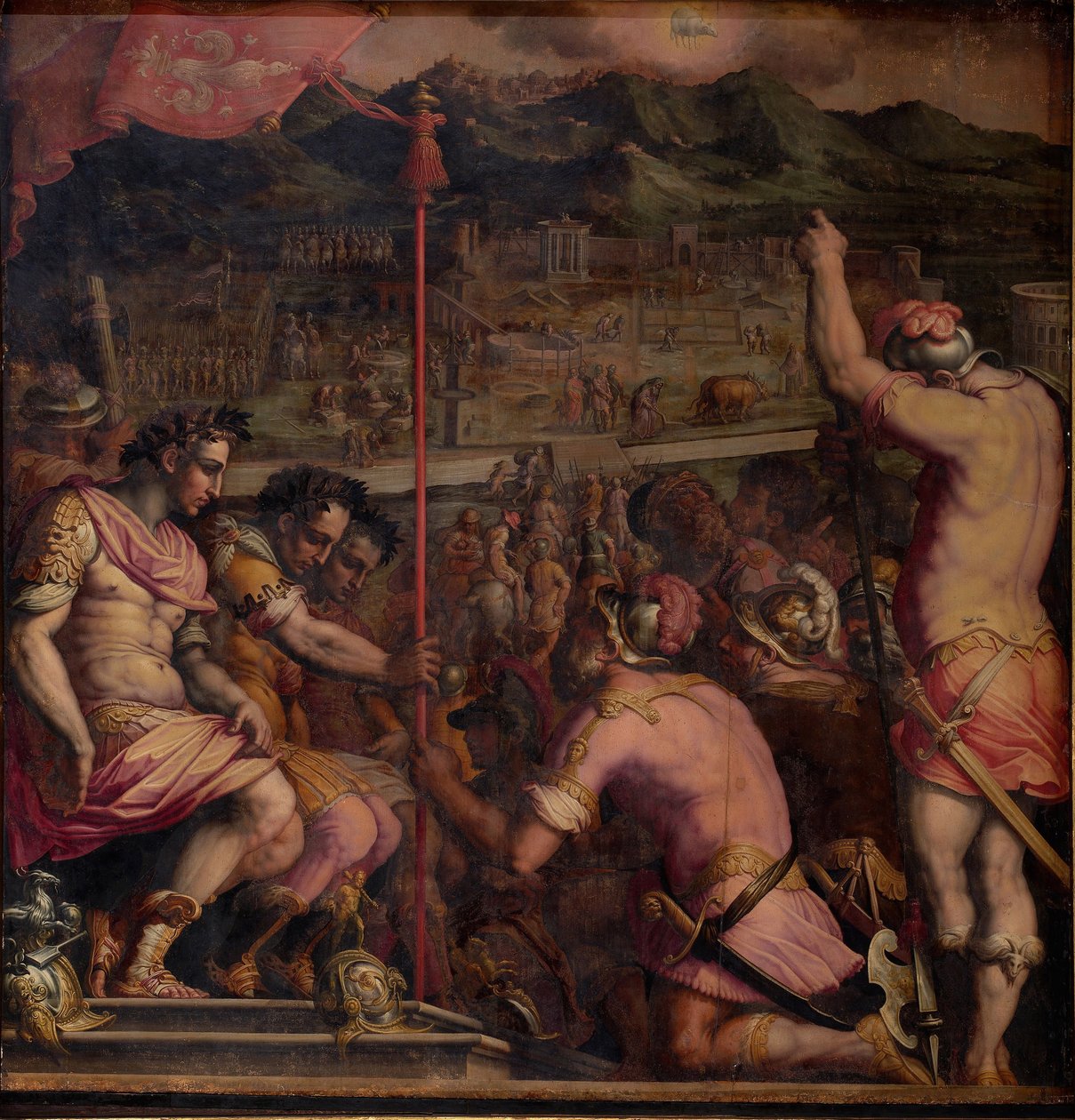 Stichting van Florentia, een Romeinse nederzetting, 1563-1565 door Giorgio Vasari