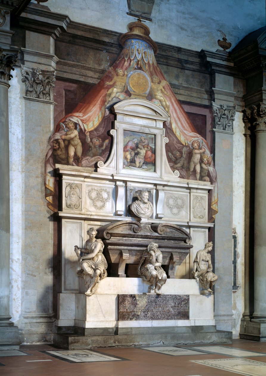 Grafmonument ter ere van de beeldhouwer en architect van de Renaissance Michelangelo door Giorgio Vasari