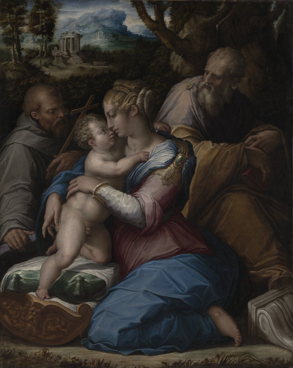 De Heilige Familie met Sint-Franciscus door Giorgio Vasari