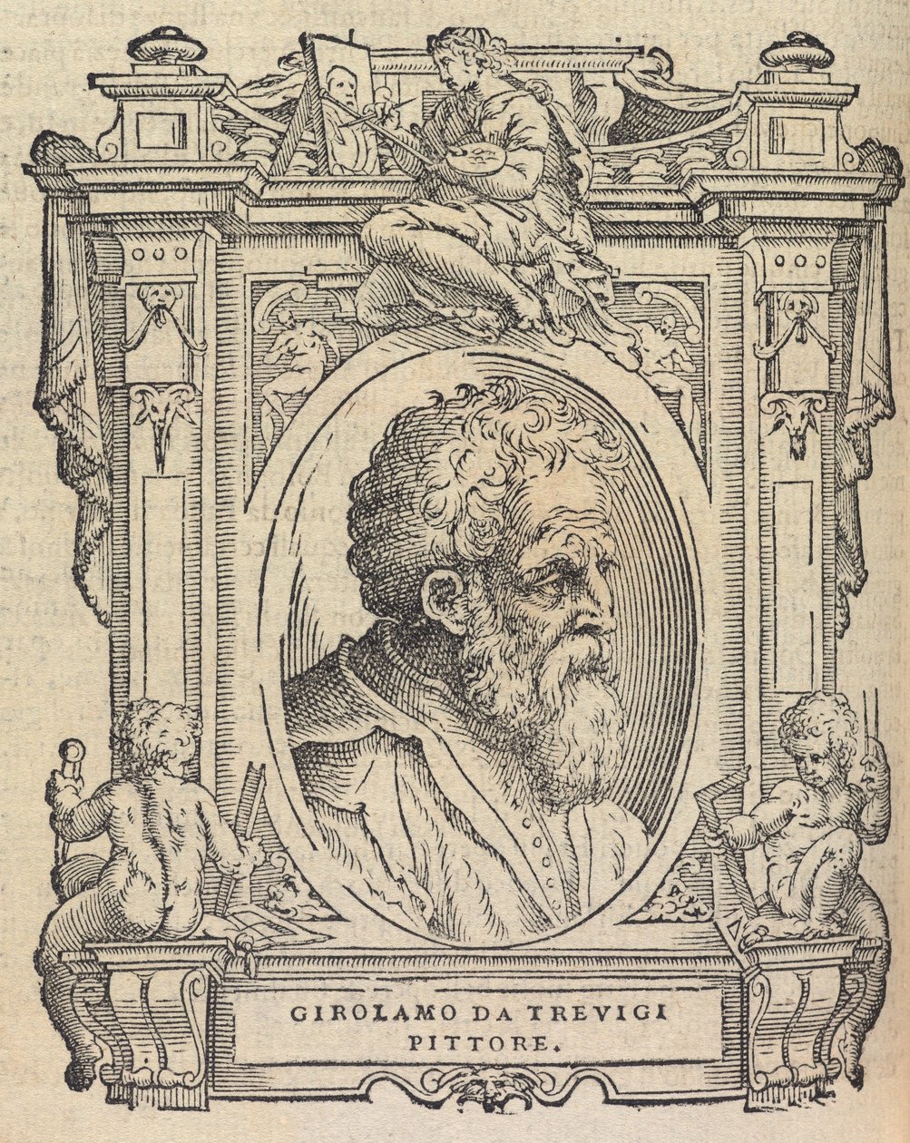 Houghton Typ 525 68.864 - Vasari, De levens - Girolamo da Trevigi door Giorgio Vasari