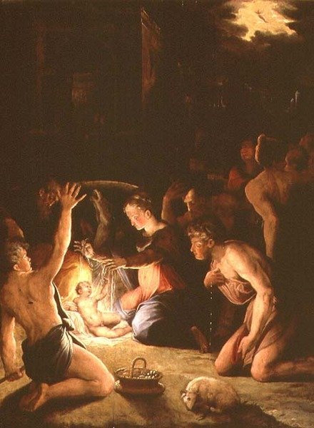 De aanbidding der herders door Giorgio Vasari