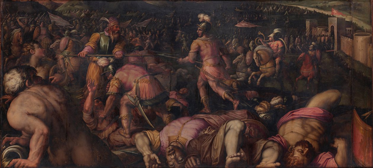 De Slag tegen Radagaisus bij Faesulae in 406, 1563-1565 door Giorgio Vasari