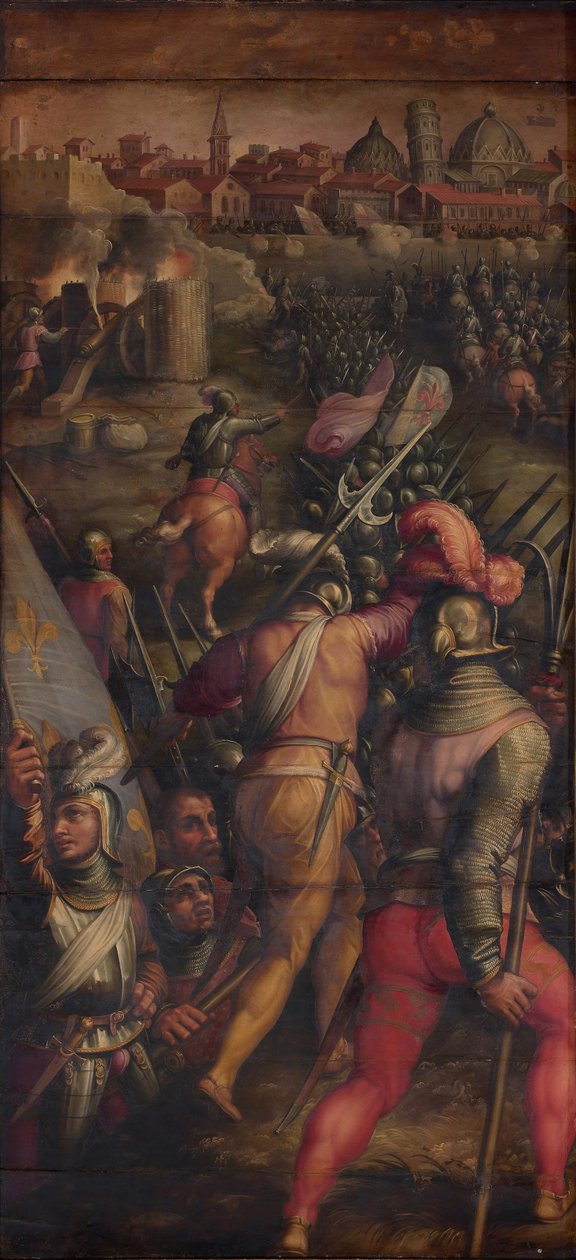 De Slag bij Barbagianni nabij Pisa, 1563-1565 door Giorgio Vasari