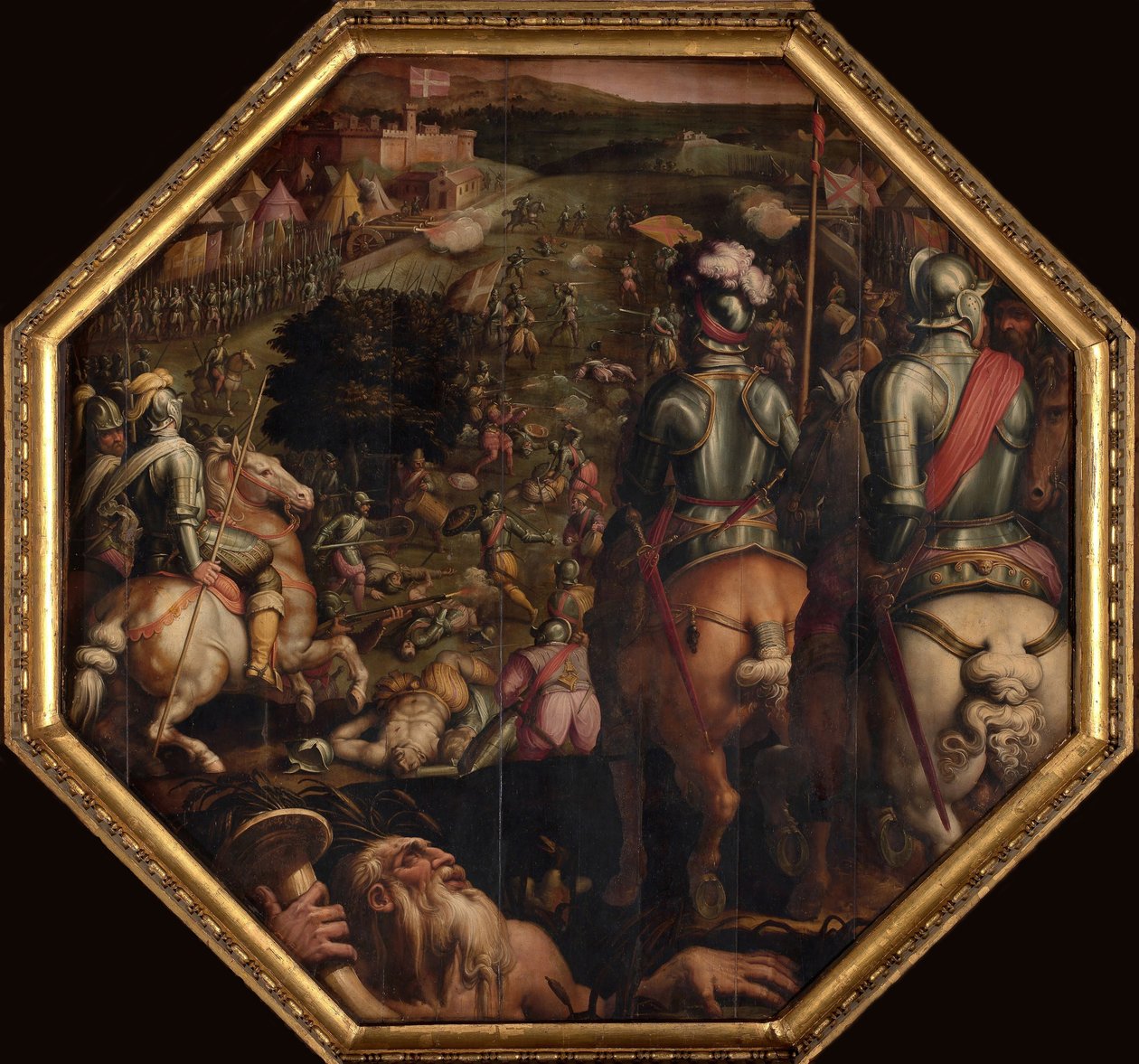 De Slag bij Marciano in Val di Chiana door Giorgio Vasari