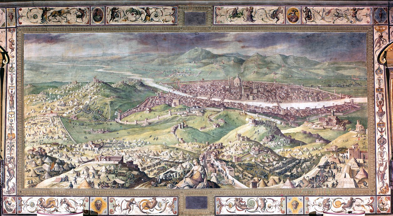 Het beleg van Florence in 1530 door Giorgio Vasari