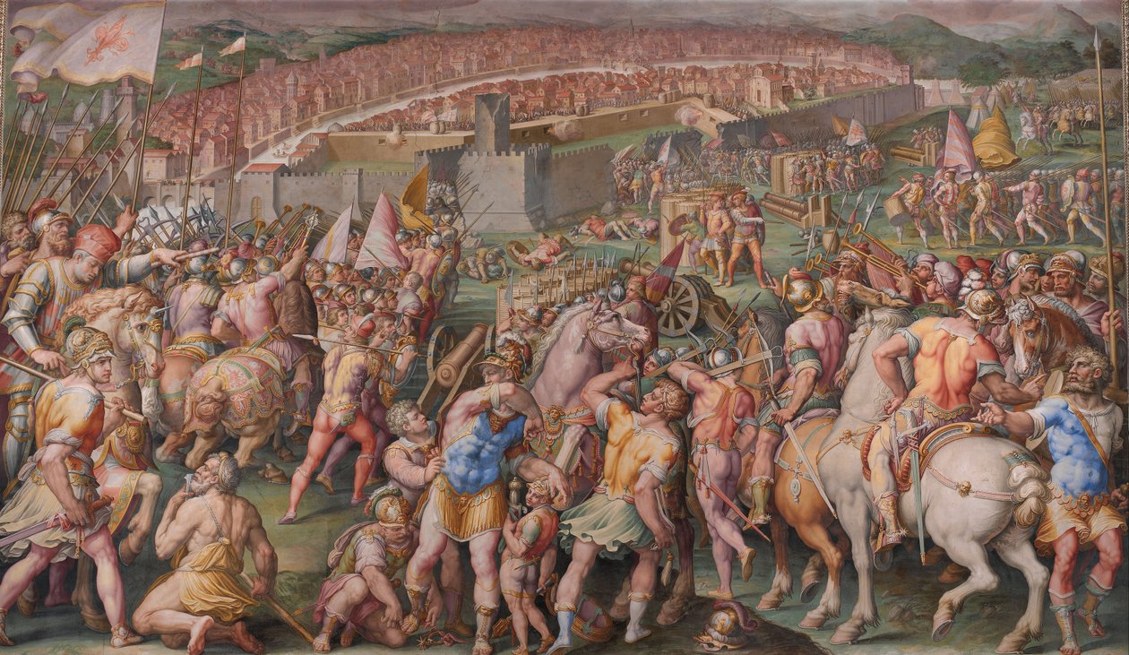 De bestorming van het fort van Stampace in Pisa, 1568-1571 door Giorgio Vasari