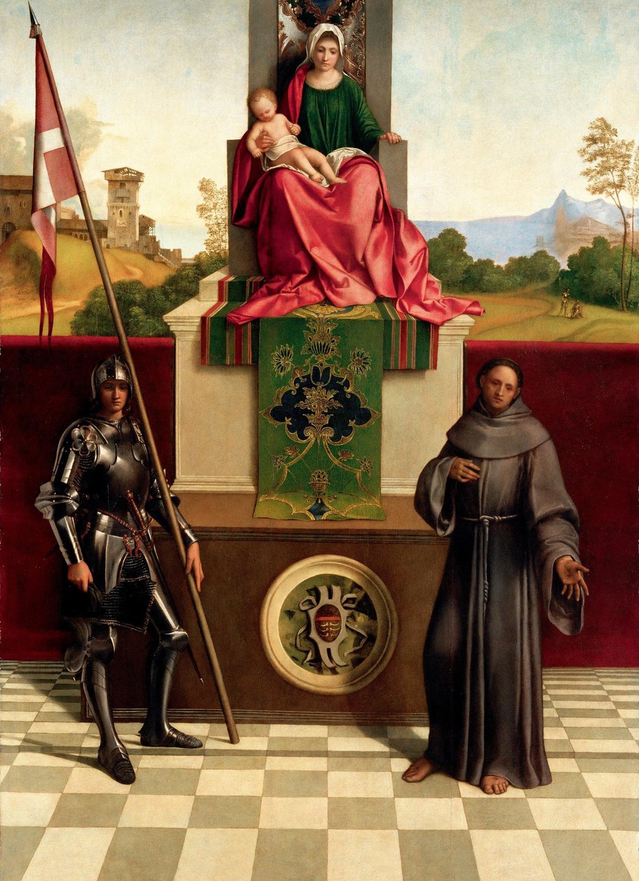 Madonna en Kind tussen de Heiligen Franciscus en Nicasius Castelfranco Madonna door Giorgione da Castelfranco