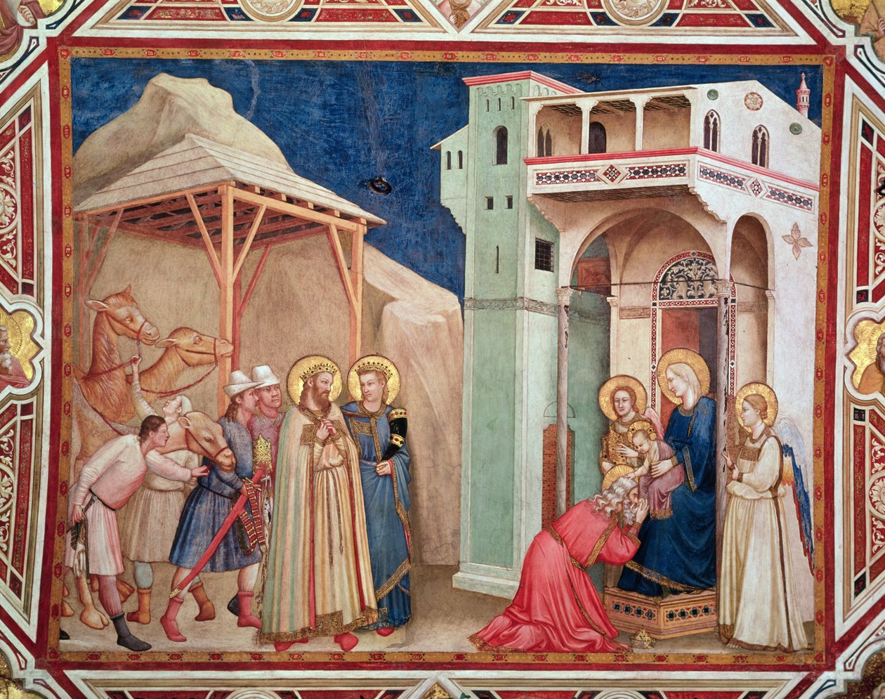 De Aanbidding der Wijzen, c.1320 door Giotto di Bondone