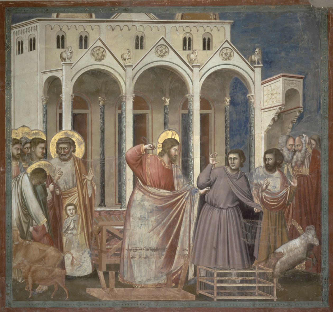 De reiniging van de tempel, ca. 1305 door Giotto di Bondone