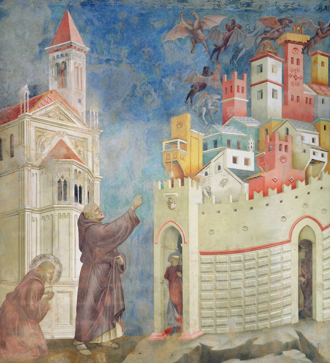 De Uitdrijving van de Duivels uit Arezzo, 1297-99 door Giotto di Bondone