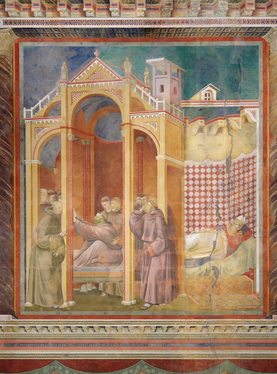Het visioen van broeder Agostino en de bisschop van Assisi door Giotto di Bondone