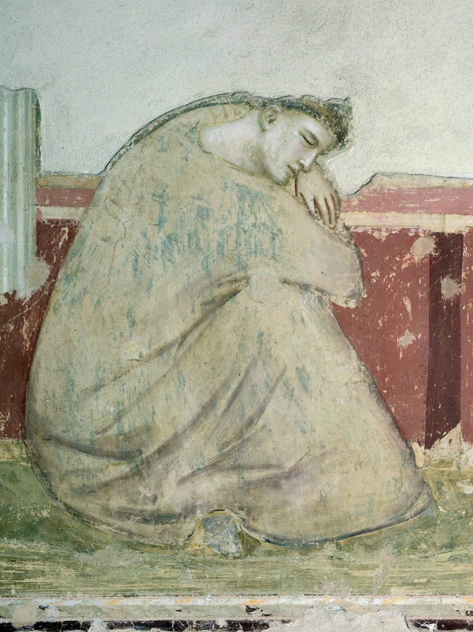 Verschijning van St. Franciscus aan St. Antonius, fresco (detail), Basiliek van Santa Croce, Bardi-kapel, Florence, 1325-1330 door Giotto (c.1266 1337)