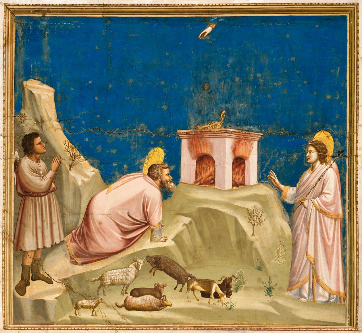 Italië, Padova, Engel kondigt Joachim aan dat hij vader zal worden door Giotto (c.1266 1337)