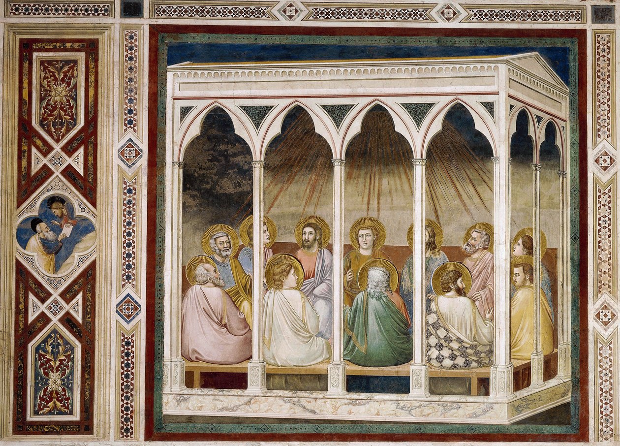 Pinksteren, (detail) uit Leven en Passie van Christus, door Giotto door Giotto (c.1266 1337)
