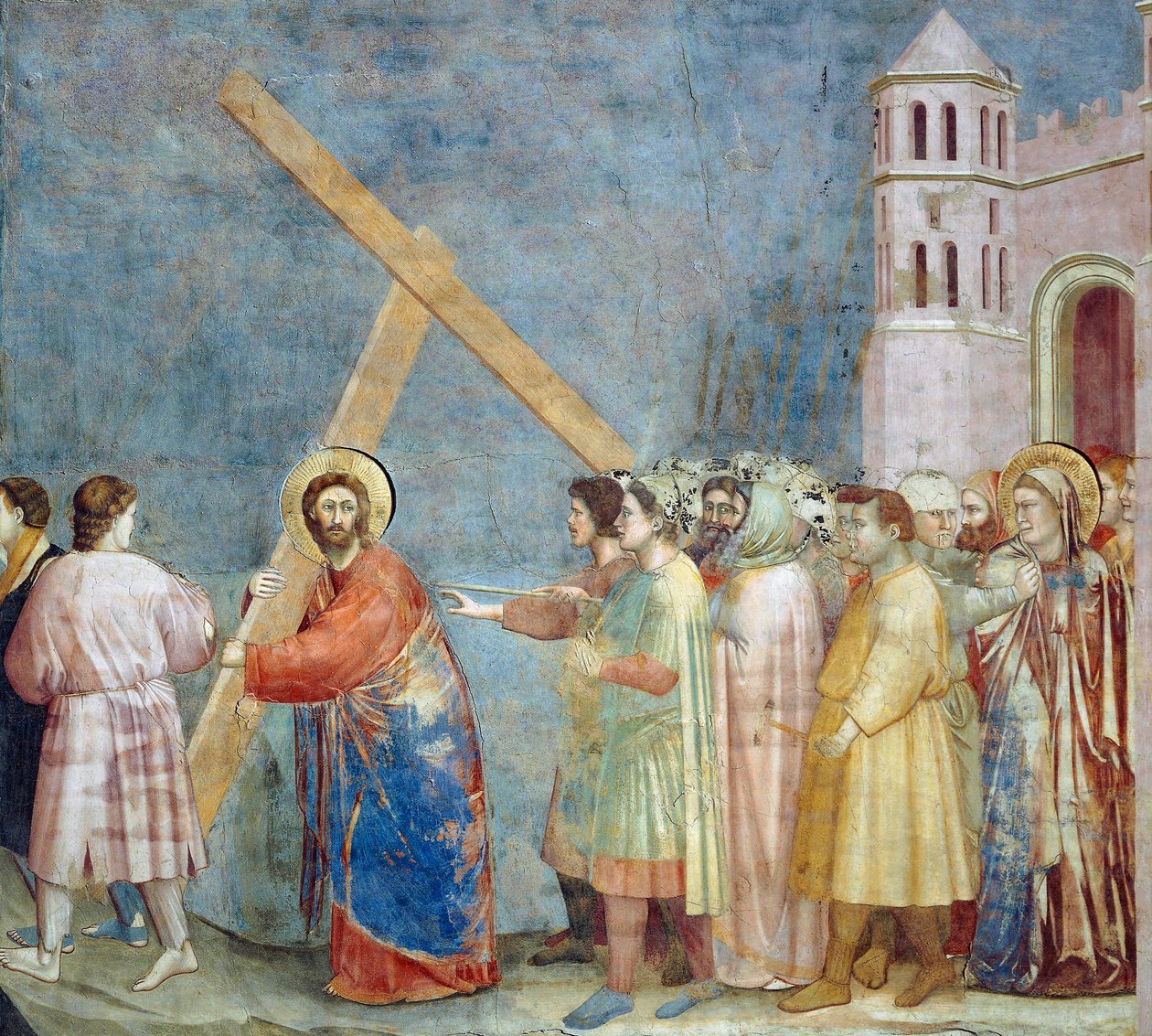Weg naar Calvarie, (detail) uit Leven en Passie van Christus, door Giotto door Giotto (c.1266 1337)