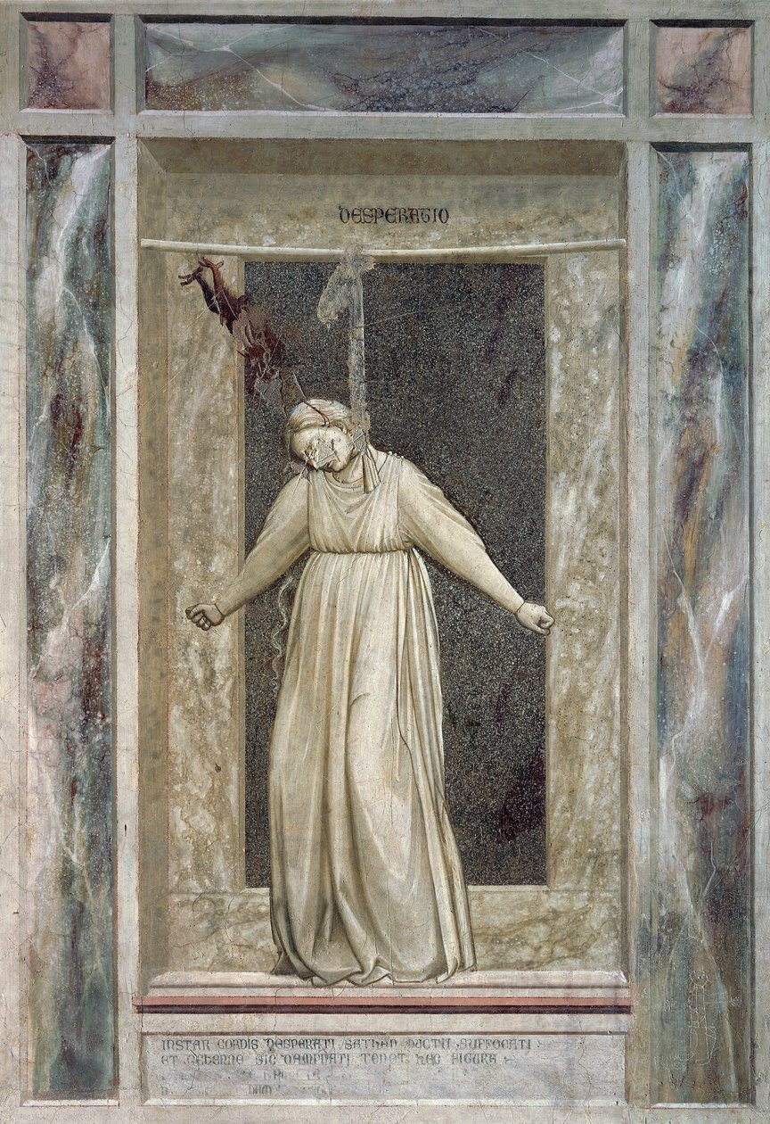 Wanhoop (detail) door Giotto (c.1266 1337)