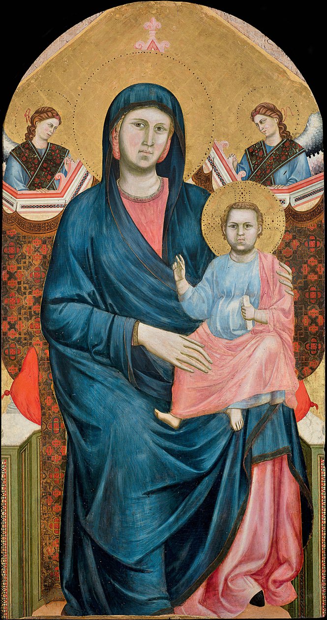 Madonna en kind op de troon met twee engelen door Giotto (c.1266 1337)
