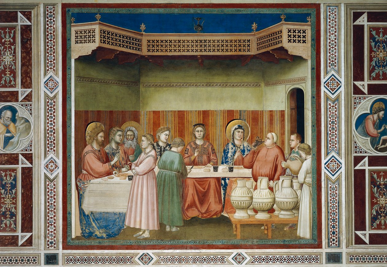 De bruiloft te Kana (detail) door Giotto (c.1266 1337)