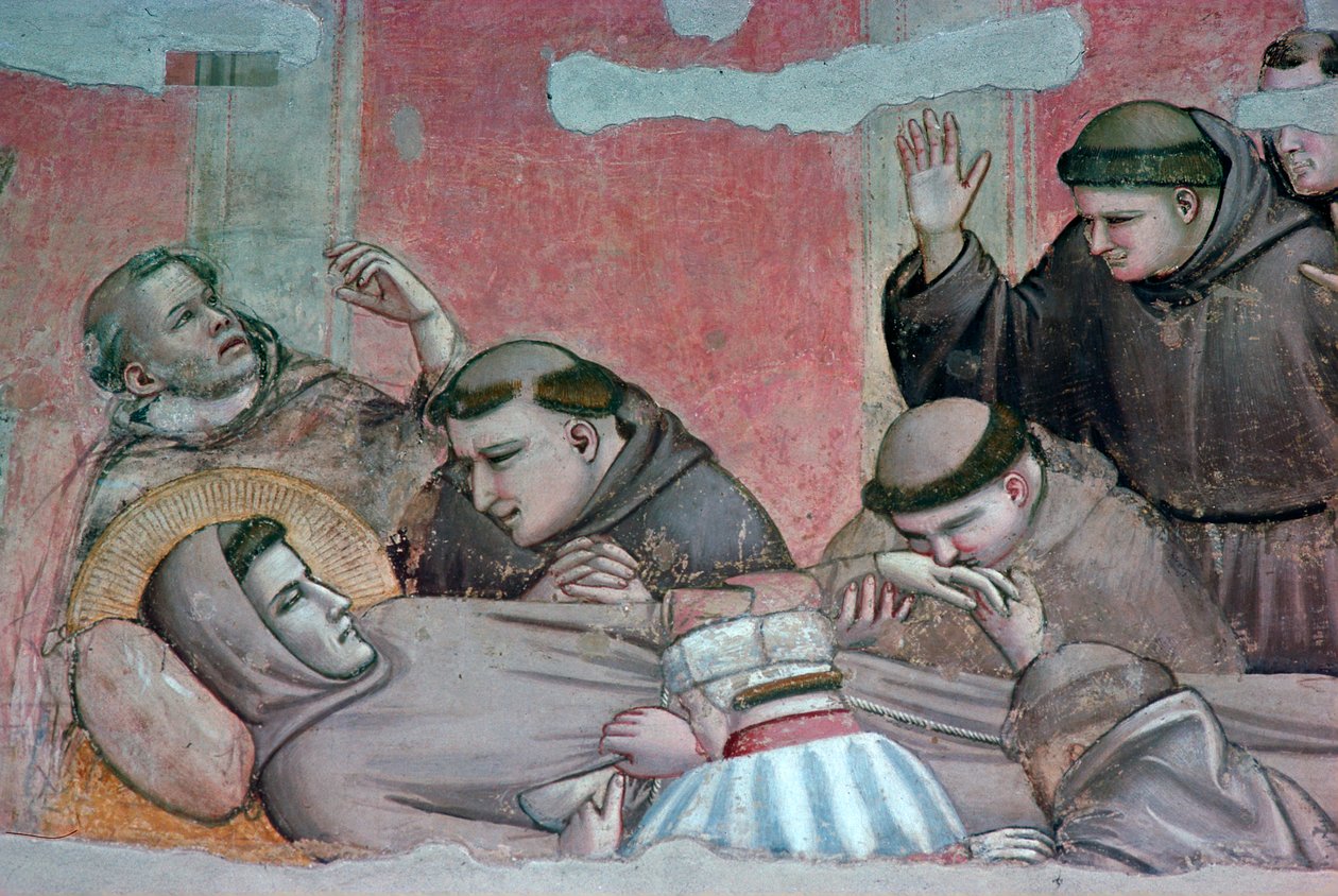 Fresco van de dood van St. Franciscus, 14e eeuw door Giotto