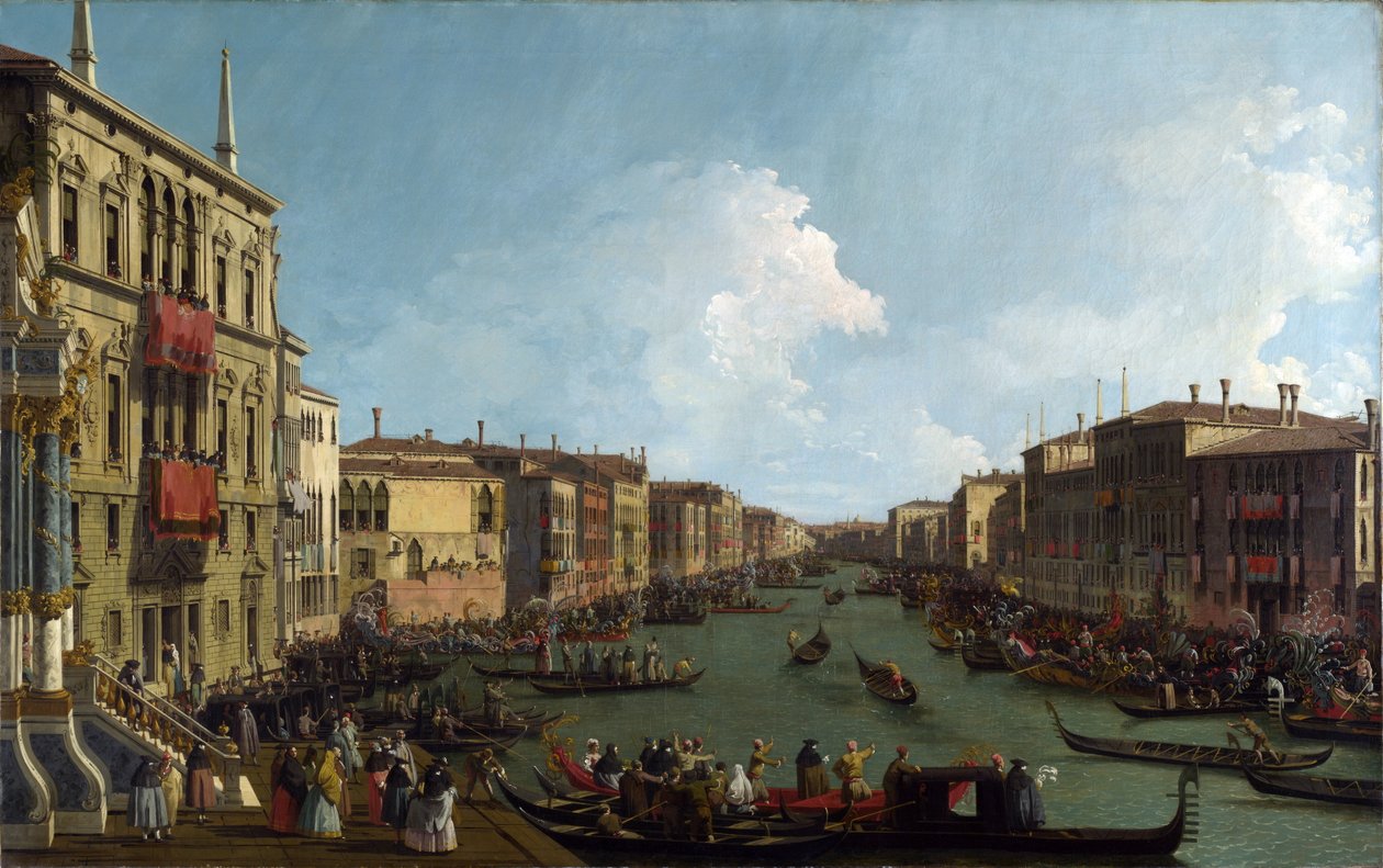 Een regatta op het Canal Grande, ca. 1735 door Giovanni Antonio Canal