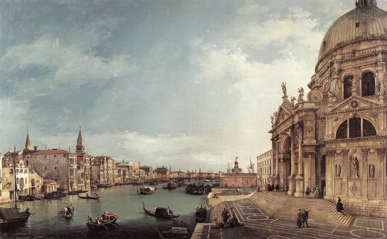 Ingang van het Canal Grande; kijkend naar het oosten door Giovanni Antonio Canal