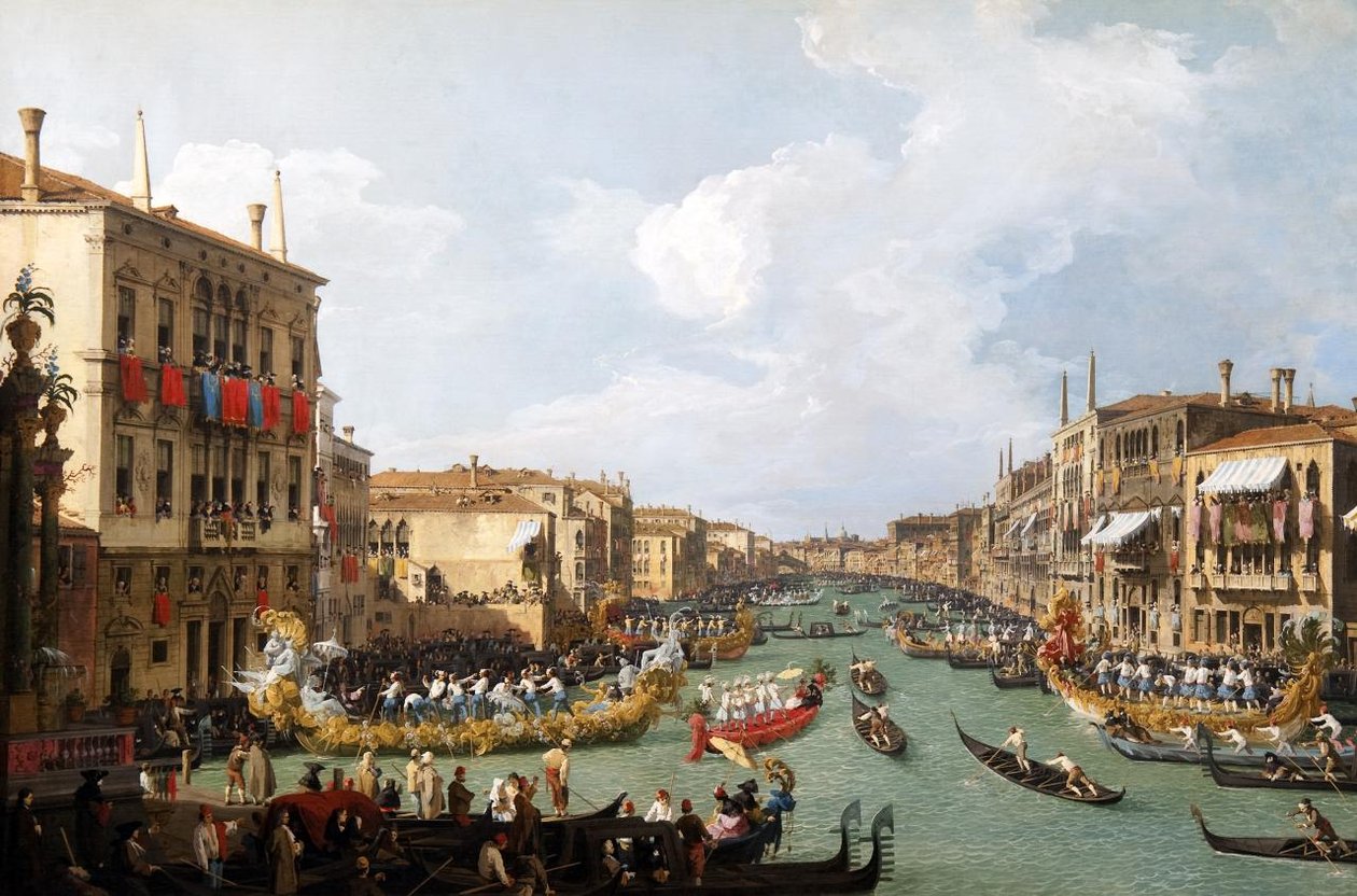 De Regatta op het Canal Grande door Giovanni Antonio Canal
