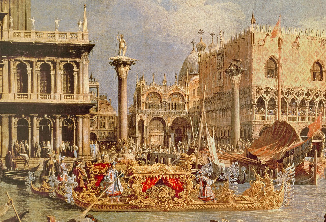 Terugkeer van de Bucintoro op Hemelvaartsdag (detail) door Giovanni Antonio Canal