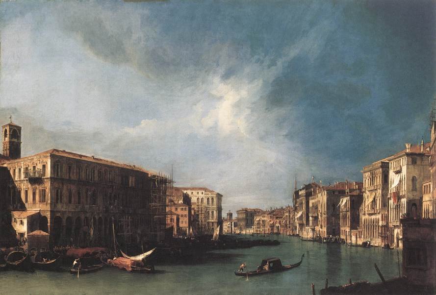 Het Canal Grande vanaf Rialto naar het noorden door Giovanni Antonio Canal
